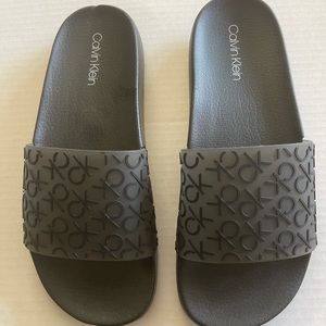 Black Calvin Klein Slip On Sandals